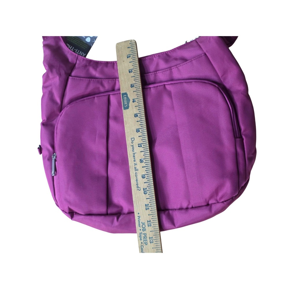 Travelon Anti-Theft Crossbody Bag Purple RFID Blocking Slash Proof Messenger NEW - Picture 10 of 11